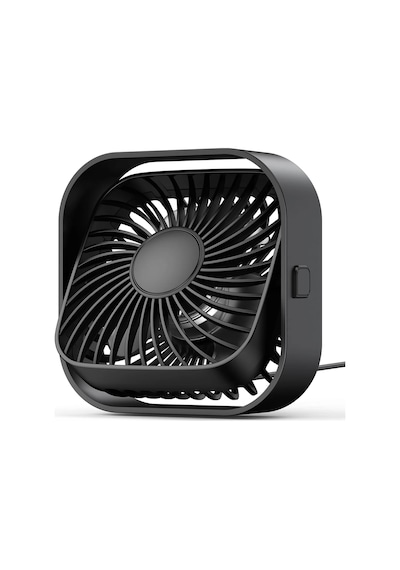 Warmco K51 Masaüstü Vantilatör 3 Kademeli 360 Döner Başlıklı Usb Kablolu Soğutucu Fan Siyah .