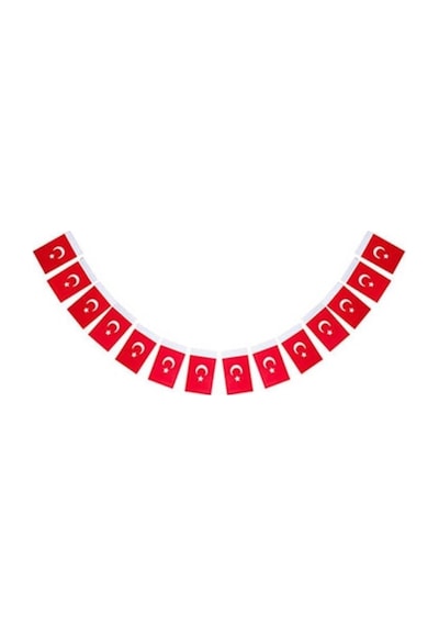 İpli Orta Boy Kağıt Bayrak, 40'lı 4 Adet, Türk Bayrağı, 8 Cm X 13 Cm Diğer