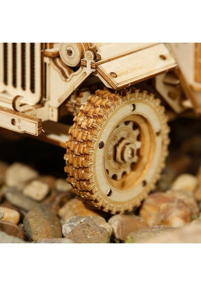 Rokr Mc701 Asker Ordu Arabası Army Field Car Dıy Minyatür Maket Model Seti Ahşap 3d Wooden Puzzle 3d Model Kit Detaylı Dekoratif Hobi Seti Ahşap Maket