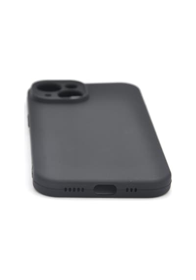 Apple Uyumlu iPhone 15 Düz Renk Esnek Yumuşak Silikon Kılıf Rubber Siyah