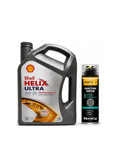 Shell Helix Ultra Pro Ag 5W-30 Motor Yağı 5 L + Lastik Tamir Kiti 400 ML