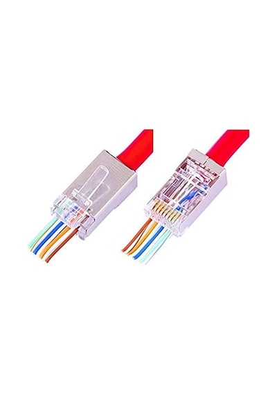 4388 Yeni Nesil Delikli Metal Rj45 Jack İnternet Cat Kablo Ucu, 10 Adet