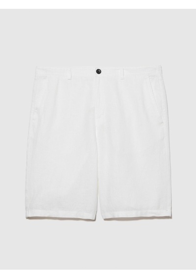 Sisley %100 Keten Slim Fit Bermuda Şort Erkek Kırık Beyaz Şort - 324p4aghs9010 Krem