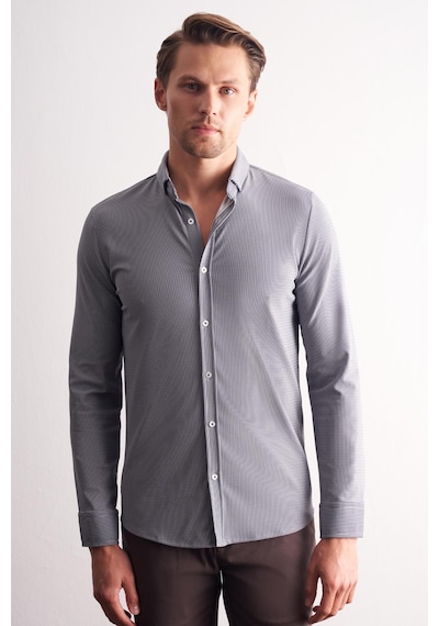 İmza Lacivert - Beyaz Smart Düğmeli Yaka Uzun Kol Cepsiz Slim Fit Casual Gömlek 1004255165 Lacivert - Beyaz İmza Lacivert - Beyaz Smart Düğmeli Yaka Uzun Kol Cepsiz Slim Fit Casual Gömlek 1004255165 Lacivert - Beyaz