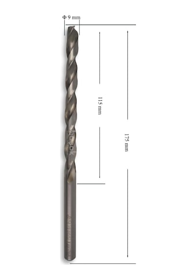 Mte 9 Mm Uzun Metal Matkap Ucu Hss Dın 340