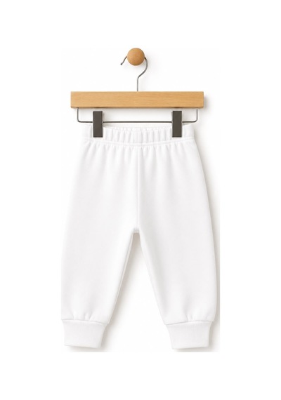 H&c Coolboy H&c %100 Pamuk Penye Bebek Tek Alt Pantalon 0-36 Ay Beyaz