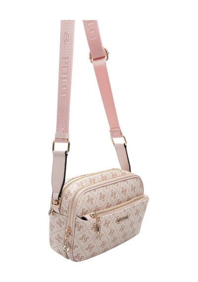 Silver & Polo Silver Polo Pembe - Pudra Monogram Kadın Çapraz Çanta Sp1162