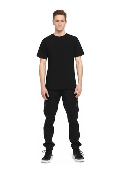 Nevermind Erkek & Kadın Siyah Pamuklu 3 Lü T-shirt Paketi