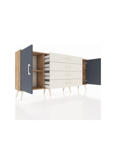 Arges Konsol 2 Raflı 4 Çekmeceli 2 Kapaklı 176x30x83 Çam-antrasit/aytaşı Antrasit/aytaşı Arges Konsol 2 Raflı 4 Çekmeceli 2 Kapaklı 176x30x83 Çam-antrasit/aytaşı Antrasit/aytaşı