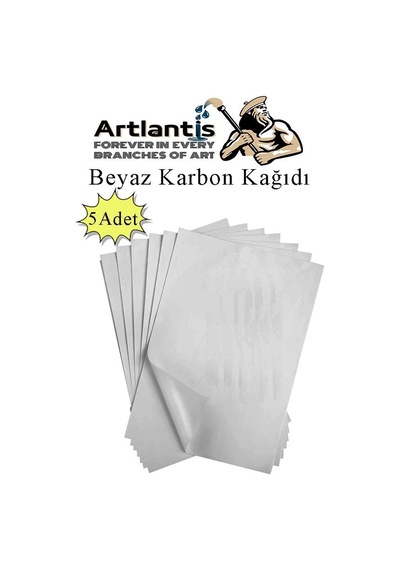 Artlantis Karbon Kağıdı A4 5 Adet 21x29,7 Cm Renkli Karbon Kağıdı Kopya Kağıdı Transfer Kağıdı Beyaz