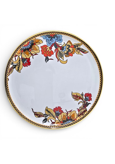 Sudedi Home 21 Cm Cam Pasta Tabağı 4 Kişilik Gerçek Altın Yaldızlı Şık Sunum Seti Çok Renkli