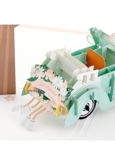 Hallmark Signature Paper Wonder Pop Up Düğün Kartı Klasik Araba, Yeni Evlenmiş 5rzh1207