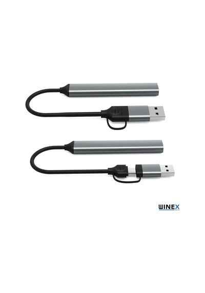 Winex 4in1 UsbA ve Type-C To UsbA 3.01 Çoklayıcı Hub Adaptör