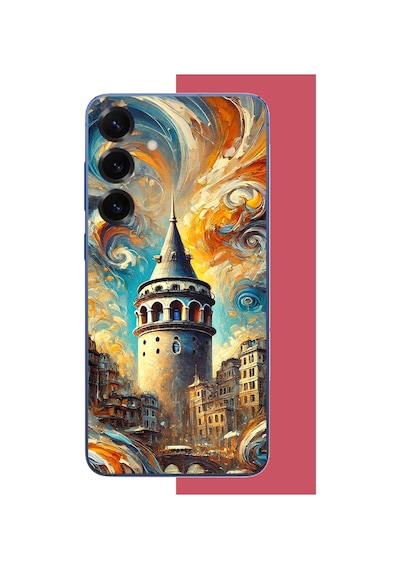 Samsung Galaxy S25 Plus Uyumlu Galata Baskılı Silikon Kılıf Renkli