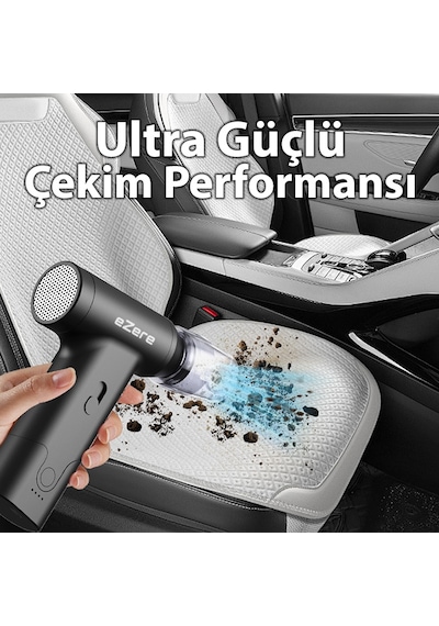Ezere J02 Çift Fonksiyonlu Mini Araç Süpürgesi & Turbo Fan Hava Üfleyici