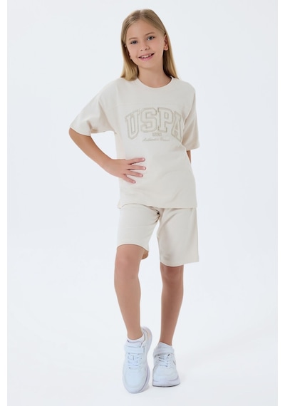 U.s. Polo Assn. Kız Çocuk Krem Bermuda Takım KREM