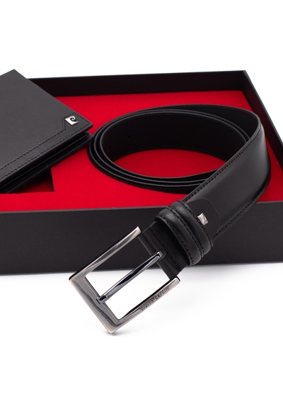 Pierre Cardin Deri Cüzdan & Kemer İkili Set Pc2009-22060s2w Siyah