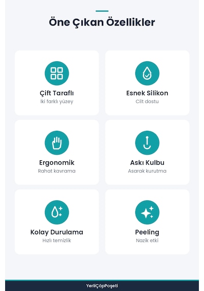 Çift Taraflı Silikon Duş Lifi - Saç Tarağı