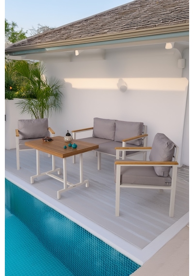 Neokas Bahçe Takımı, Balkon Mobilyası, 1+1+2+masa, Kafe Koltuğu, Bekleme Alanı Koltuğu Beyaz Neokas Bahçe Takımı, Balkon Mobilyası, 1+1+2+masa, Kafe Koltuğu, Bekleme Alanı Koltuğu Beyaz