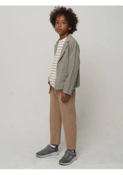 Nanica Kids Erkek Çocuk Cepli Keten Ceket-14576 Yeşil