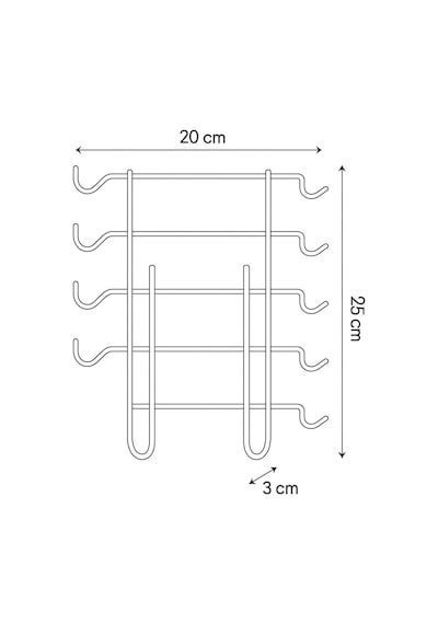 Lexroo 10 Kancalı Beyaz Fincanlık, Rafa Geçmeli Fincan Askısı, Dolap Altı Kupa Düzenleyici