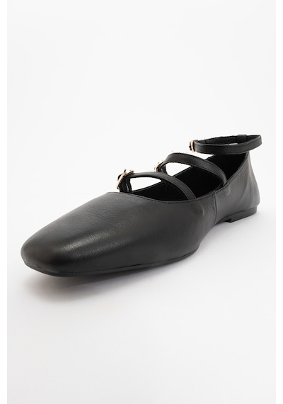 Luvishoes Luvi Shoes Glımmer Siyah Hakiki Deri Bilekten Bağlamalı Küt Burun Kadın Babet Ayakkabı Siyah Luvishoes Luvi Shoes Glımmer Siyah Hakiki Deri Bilekten Bağlamalı Küt Burun Kadın Babet Ayakkabı Siyah