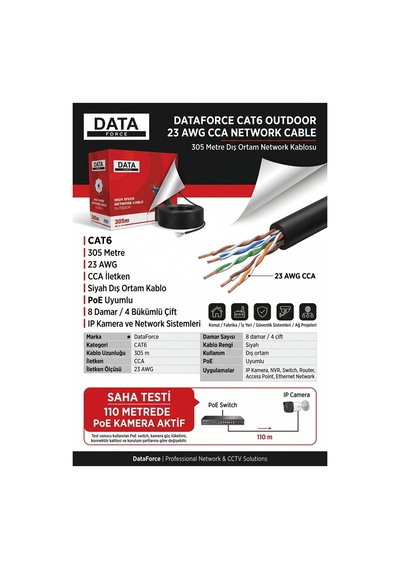 Dataforce Cat6 23 Awg 0,57mm 305m Outdoor