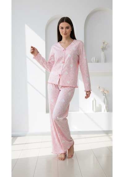 Divinus Panda Desenli Bayan Pijama Takımı Pembe