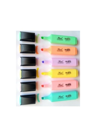 Pastel Renk Fosforlu Işaretleme Kalemi 6 Lı Set 6 Renk