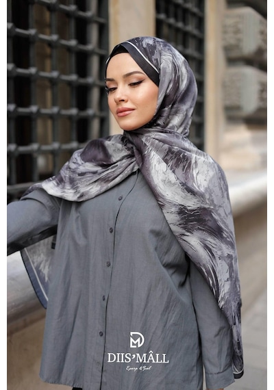 Mimiyum Authera Desen Soft Şal Siyah