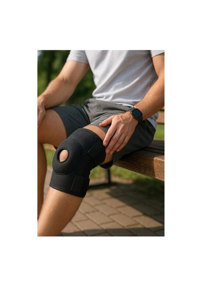 Quanzhou Menisküs İçin Medikal Dizlik Patella Ligament Destekli Termojelli Dizlik 1 Adet / Siyah