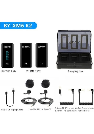 Boya By-xm6-k2 Ultra Kompakt İkili Kablosuz Yaka Mikrofon Kiti