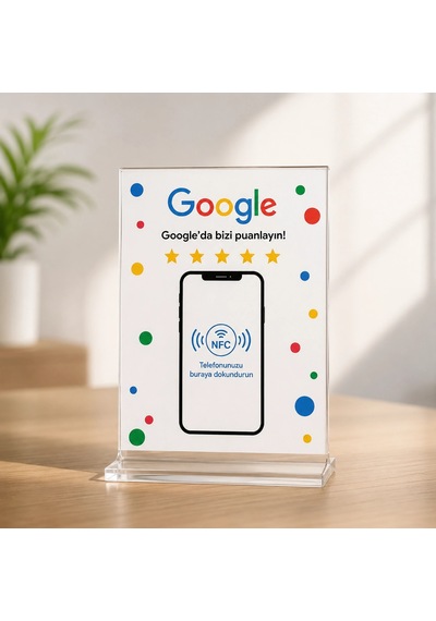 Yorum Kartı Google İçin Nfc Akıllı Değerlendirme Standı Pleksi Masaüstü