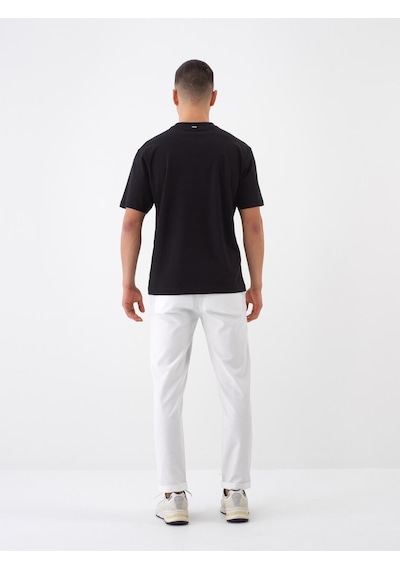 Xint Siyah Pamuk Dokulu Regular Fit Tişört 502211