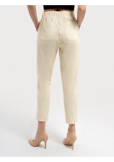 Slouchy Fit Kadın Pantolon Ekru