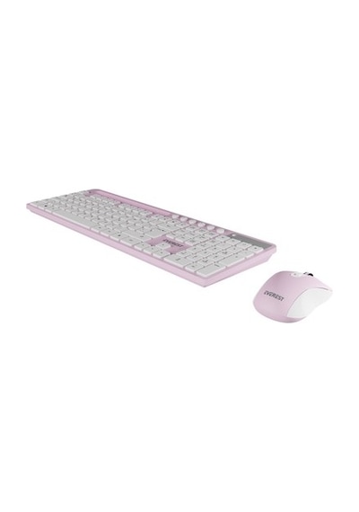 Pembe/beyaz Kablosuz Q Multimedia Klavye Ve Mouse Seti, Şık Tasarım