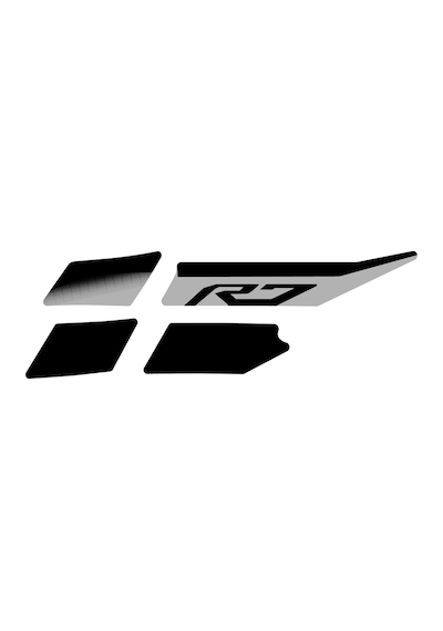 Yamaha Yzf-r7 Yan Sağ Grenaj Sticker Seti  Tasarım Etiket Modeli Siyah Renk