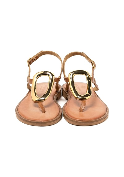 3 Nude Sandalet Kadın 22035 Myconian 2025 Greek Sandal 3 Nude