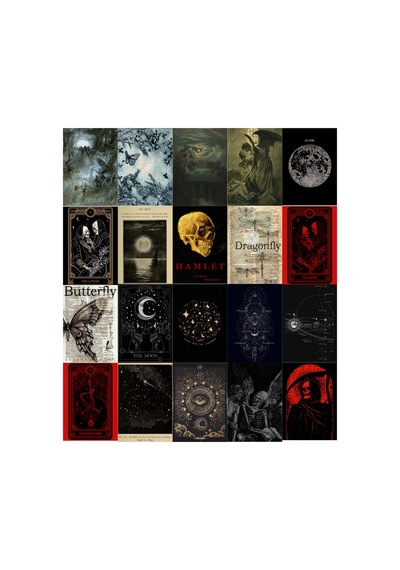 20 Adet A5 Fairygrunge Gotik Poster Seti Estetik Duvar Kolajı Oda Süsleme Afiş Seti