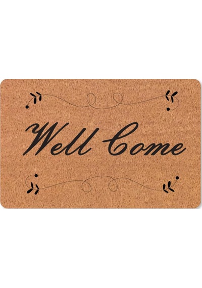 Dijital Baskılı Kapı Önü Paspas Welcome Yazlı Hoş Geldiniz Yazılı Yıkanabilir Nem Alıcı Paspas