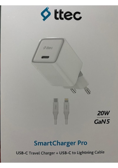 2tc20lb Ttec Smartcharger 20w Pd Gan Seyahat Hızlı Şarj Aleti + Usb-c - Lightning 150cm Kablo