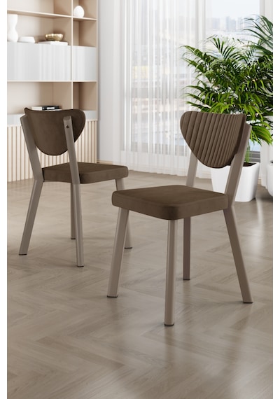 Exve Serisi 80x132 Açılabilir Traverten Takımı Ve 6 Sandalye Kahve Sandalye Cappucino İskelet Exve Serisi 80x132 Açılabilir Traverten Takımı Ve 6 Sandalye Kahve Sandalye Cappucino İskelet