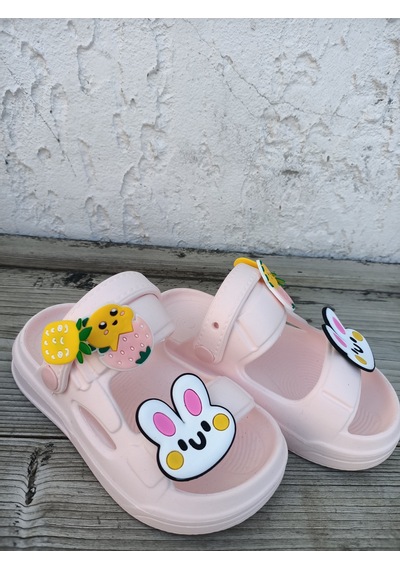 Huzurlu Adımlar Tavşan Pembe Sandalet Pudra Pembesi