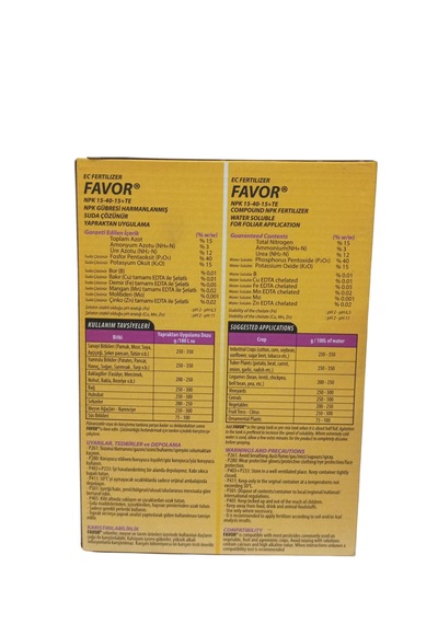Doktor Tarsa Favor Npk15-40-15+te Npk Harmanlanmış Yaprak Gübresi