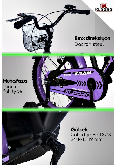 Kldoro KD-20301 20 J Bagajlı Kız Çocuk Bisikleti
