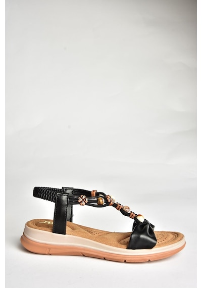 Fox Shoes U258624409 Siyah Kadın Sandalet Siyah-suni Deri Siyah