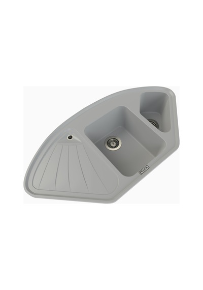 Polex Cristalüx Granit Evye P-CR1 Gri Tezgah Altı Ve Tezgah Üstü Mutfak Evyesi 104.5x57 CM