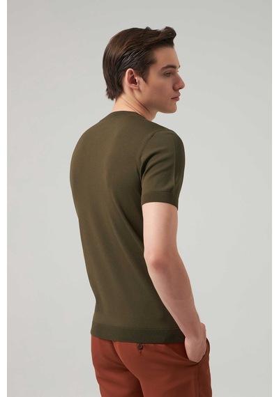 D's Damat Slim Fit Haki Rayon Triko T-shirt 2ef069421003m Haki