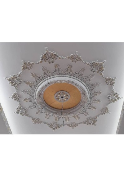 90 Cm Oval Beyaz Altın Saray Tavan