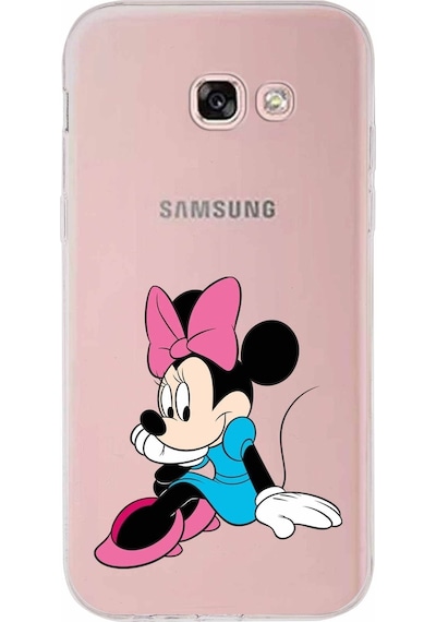 Samsung Galaxy Uyumlu A5 2017 Kapak Minnie Mouse Tasarımlı Şeffaf Silikon Kılıf Şeffaf